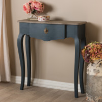 Baxton Studio CES11-Blue Spruce-ST Mazarine Classic and Provincial Blue Spruce Finished Console Table